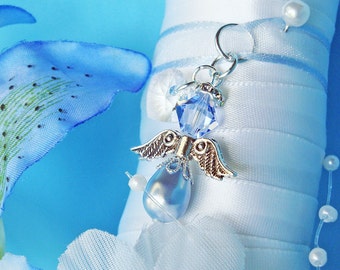 Something Blue Bouquet Charm, Swarovski Crystal Wedding Bouquet Charm, Something Blue for Bride