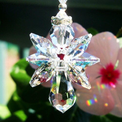 Guardian Angel Fairy Car Mirror Charm - Glass Pendant / Sun Catcher (Made In UK)