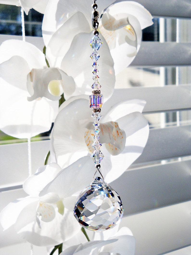 Swarovski Crystal Light Pull Crystal Ball Ceiling Fan Pull Etsy