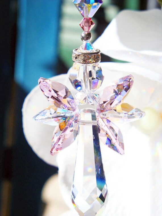 Crystal Guardian Angel Suncatcher Beads Car Charm Rear View Mirror