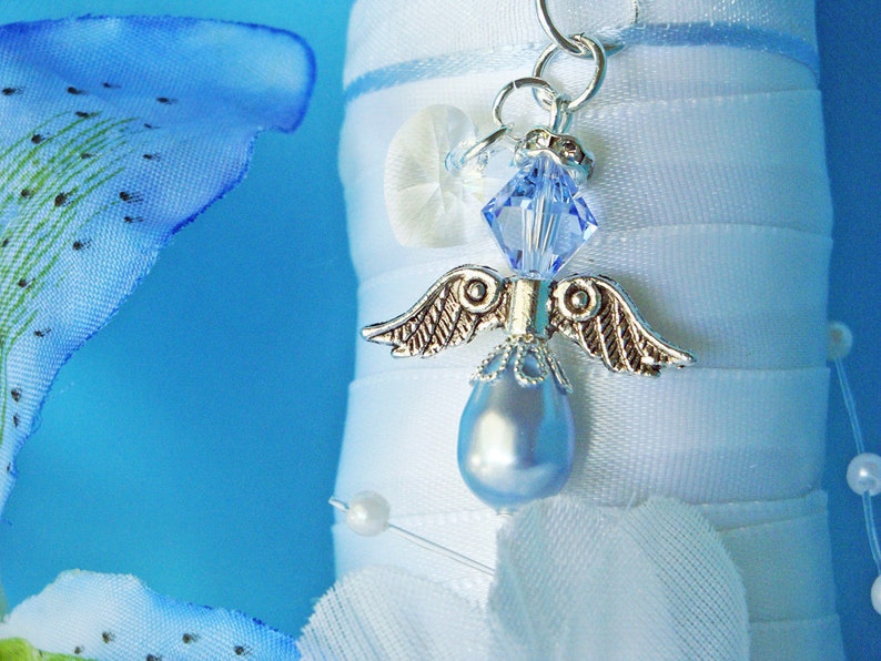 Something Blue Bouquet Charm, Swarovski Crystal Wedding Bouquet Charm, Something Blue for Bride image 5