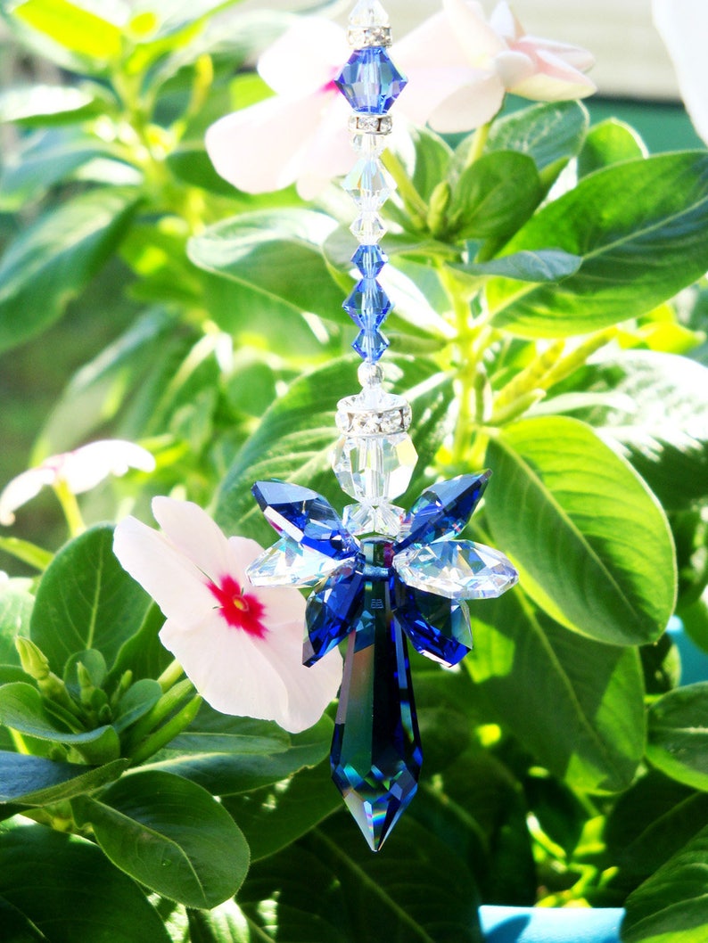 Angel Rear View Mirror Charm Blue Swarovski Crystal Etsy