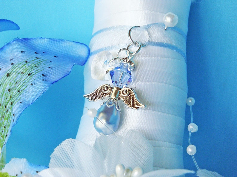 Something Blue Bouquet Charm, Swarovski Crystal Wedding Bouquet Charm, Something Blue for Bride image 4