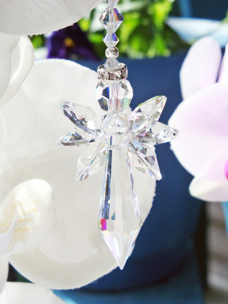 Swarovski Crystal Suncatcher, Angel Sun Catcher, Guardian Angel Window Suncatcher, Memorial Gift, Mothers Day Gift image 6