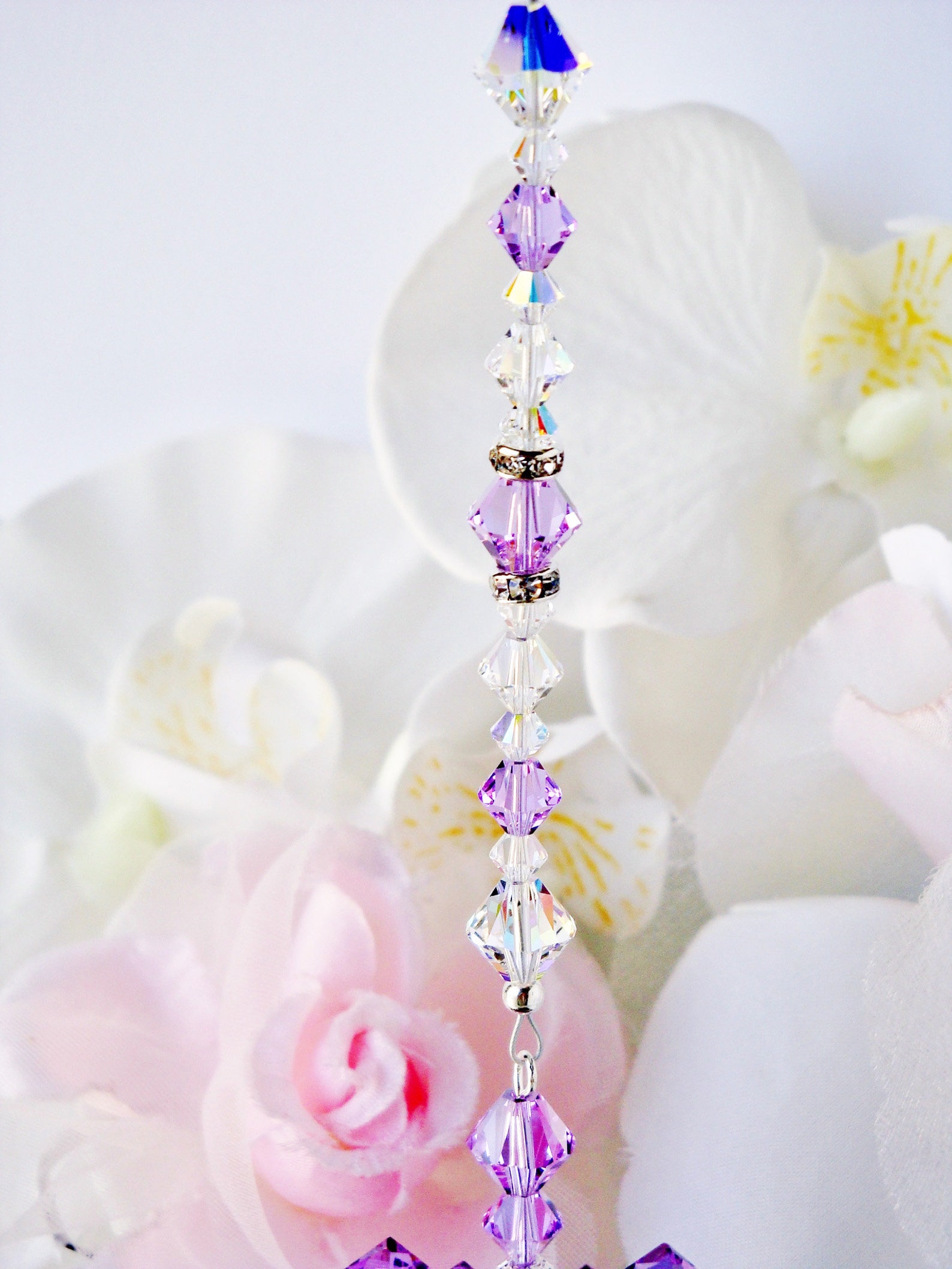 Crystal Cross Car Charm Religious Car Accessories Rear View Etsy