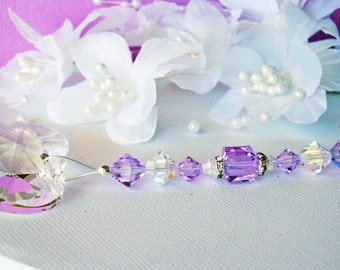 Crystal Ceiling Fan Pull Chain, Purple Little Girls Room, Baby Girl Nursery, Swarovski Crystal Light Pulls