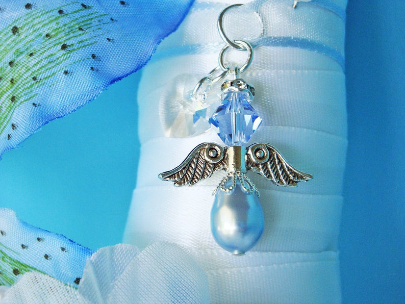 Something Blue Bouquet Charm, Swarovski Crystal Wedding Bouquet Charm, Something Blue for Bride image 3