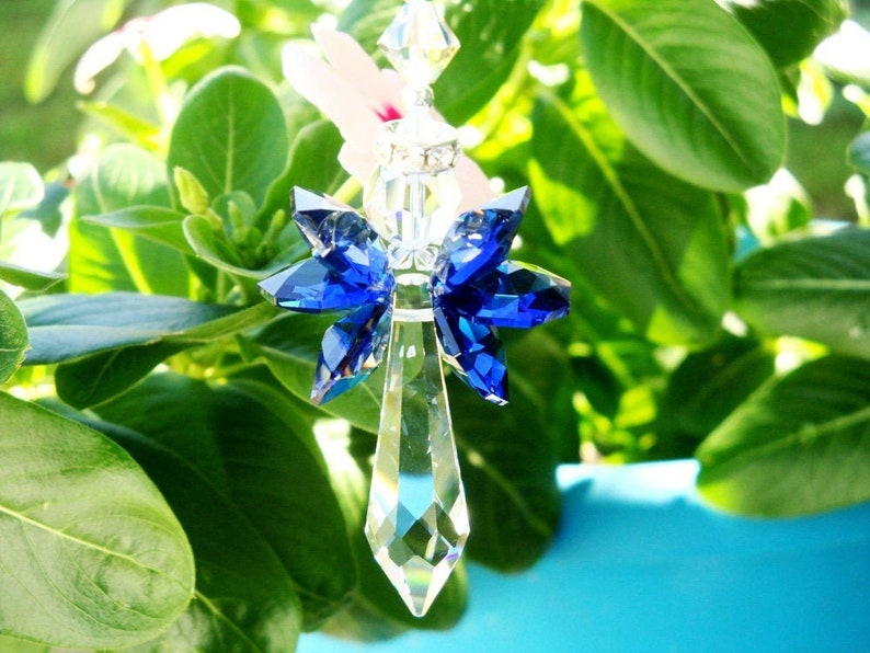Angel Rear View Mirror Charm Blue Car Accessories Swarovski Etsy