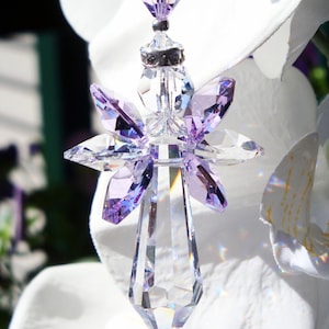 Purple Crystal Angel Suncatcher, Guardian Angel, Angel Memorial Gift, Gifts for Her, Angel Sympathy Gift, Muliple Colors Available
