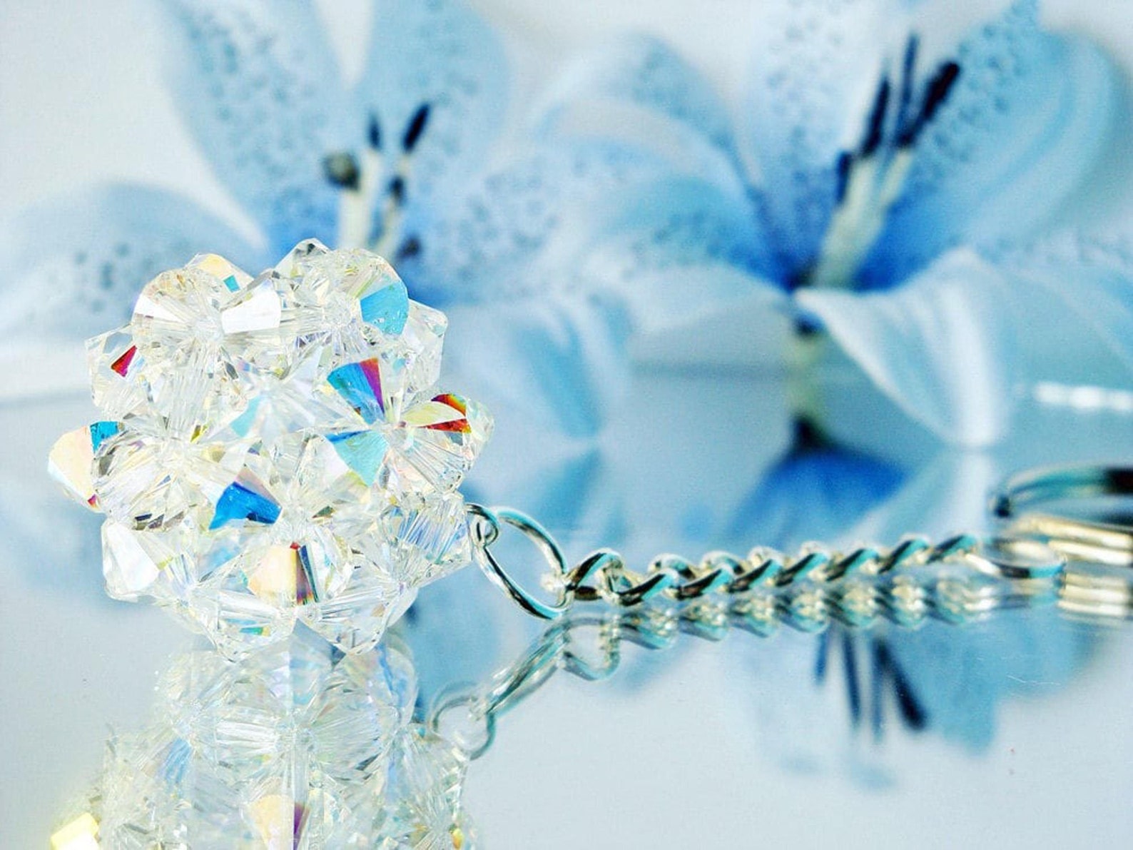Swarovski Crystal Keychain, Crystal Ball Key Chains for Women, Key Ring ...