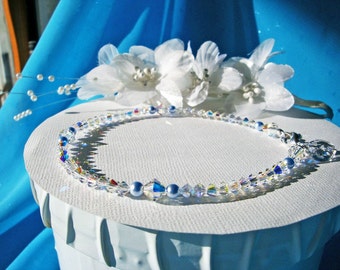 Something Blue Anklet, Swarovski Crystal Wedding Jewelry, Ankle Bracelet, Something Blue Gift, Something Blue Bride