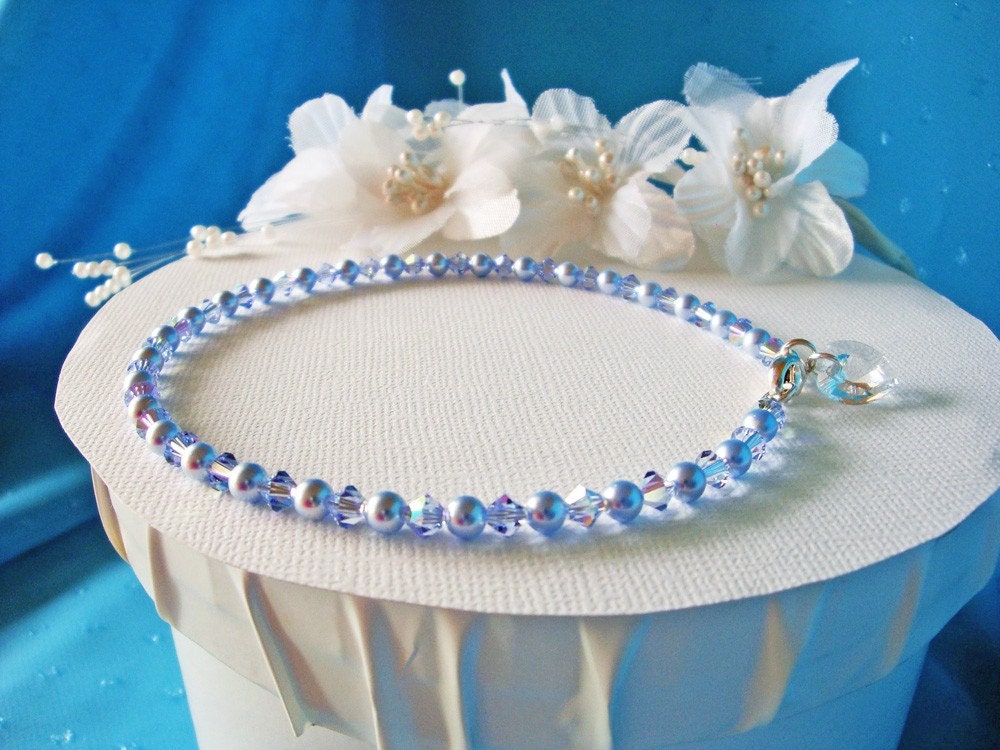 Blue ankle 2024 bracelet for bride