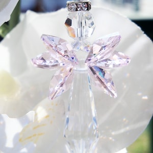 Crystal Angel Suncatcher, Pink Guardian Angel Sun Catcher, Angel Memorial Gift, Mothers Day Gift image 6