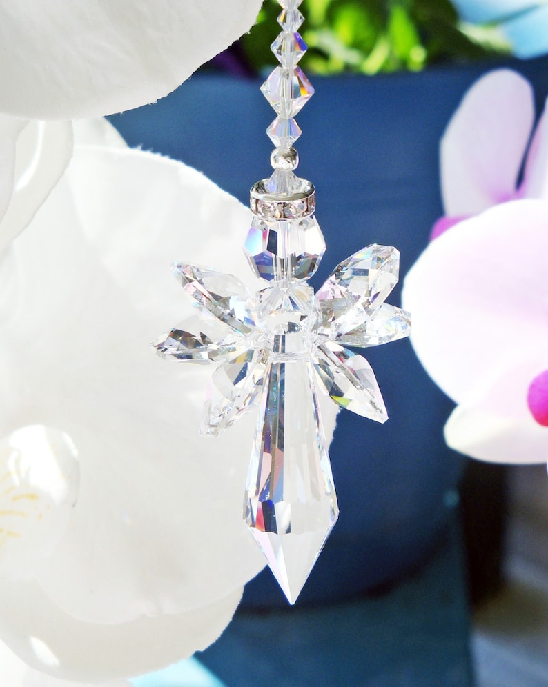 Swarovski Crystal Suncatcher, Angel Sun Catcher, Guardian Angel Window Suncatcher, Memorial Gift, Mothers Day Gift image 5