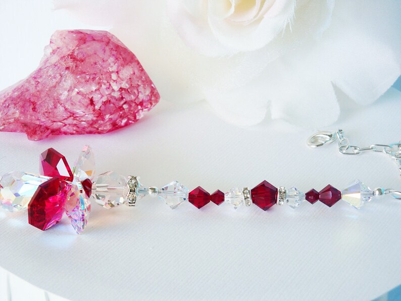 Angel Car Charm Red Swarovski Crystal Rear View Mirror Charm Etsy