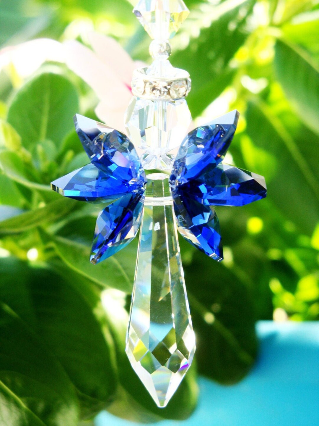 Angel Rear View Mirror Charm Blue Car Accessories Swarovski Etsy