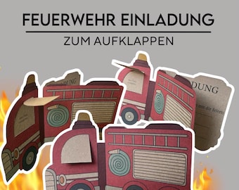 Firefighter Invitation | Children's Birthday Invitation | Invitation Template