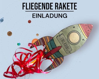 Rocket Invitation Astronaut | Invitation Children's Birthday | Invitation Template