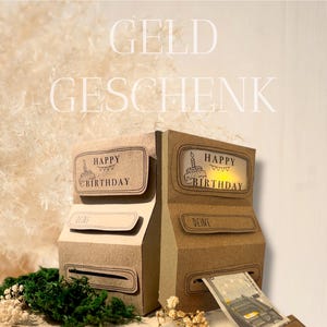 Geldgeschenk | Geschenkbox | Geldautomat | Geldbox | Bastelvorlage