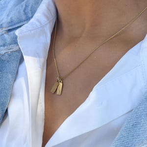 14K Gold Initial Necklace - Dainty kids Initial Necklace | Waterproof Personalized Jewelry | Two Initial Pendant | Mother's Day Gift
