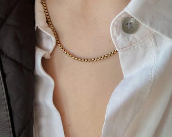 Box Rolo Chain -  2 mm Stainless Steel Chain | Waterproof Necklace | 14K Gold Layered Necklace | Classic Gold Plated Jewelry