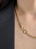Vintage Style Charm Holder Necklace - 14k Gold Swivel Clasp Chain | Double Clasp Rolo Chain | Personalized Jewelry | Charm Keeper Gift