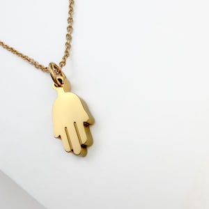 Hamsa Halskette - Zierlicher Schutz Schmuck | Wasserdichte Gold Halskette | Glücksbringer, Minimalistischer Hamsa Hand Anhänger | Einzigartiges Geschenk für Sie