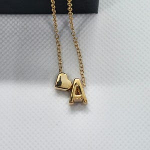 Initial Necklace, Heart Pendant Necklace, Alphabet Necklace, Initial Heart Pendant Necklace Personalized