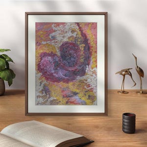 Coeur courbé, peinture à l'huile