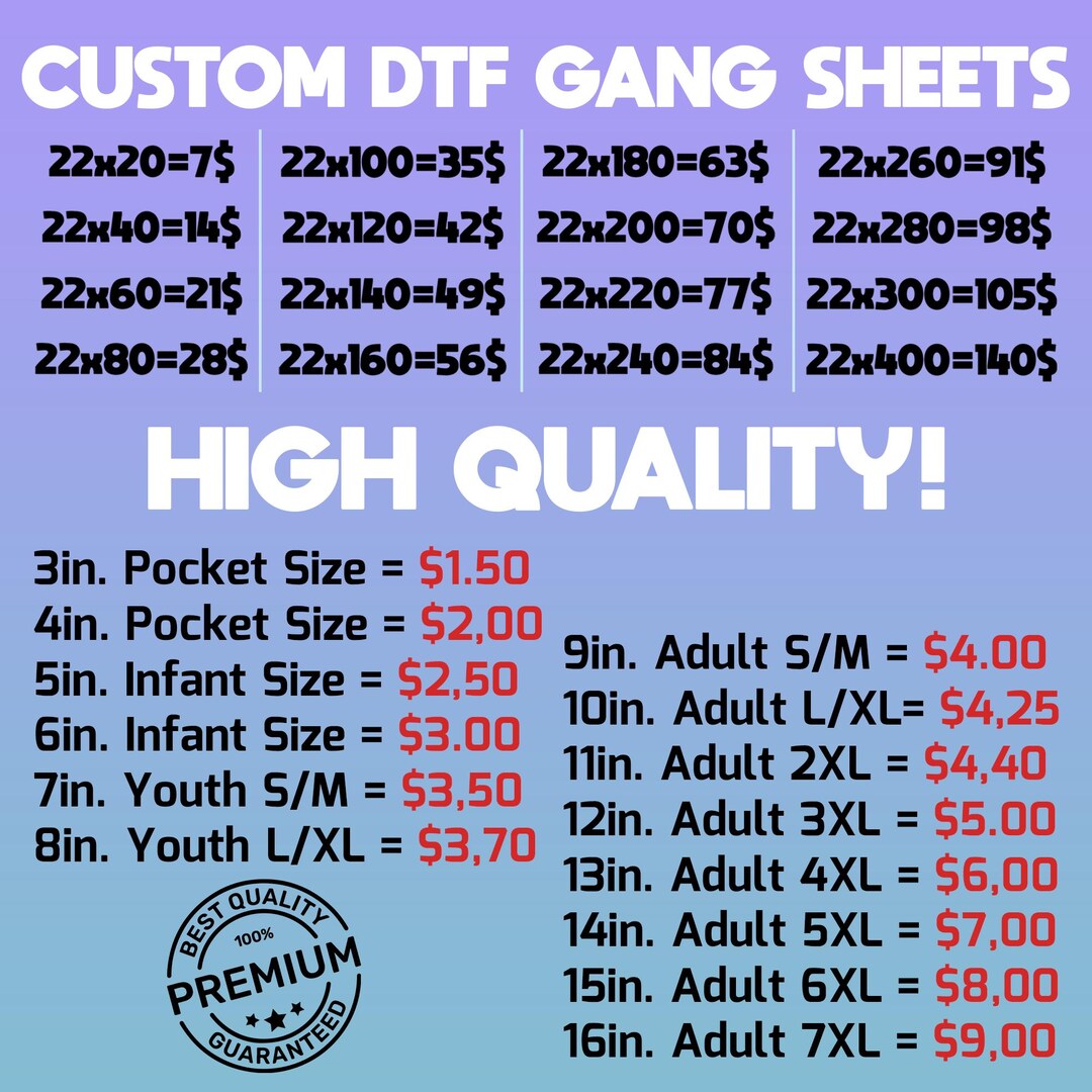 Custom DTF Transfers | DTF Gang Sheet | Bulk DTF Heat Transfers | Hot ...