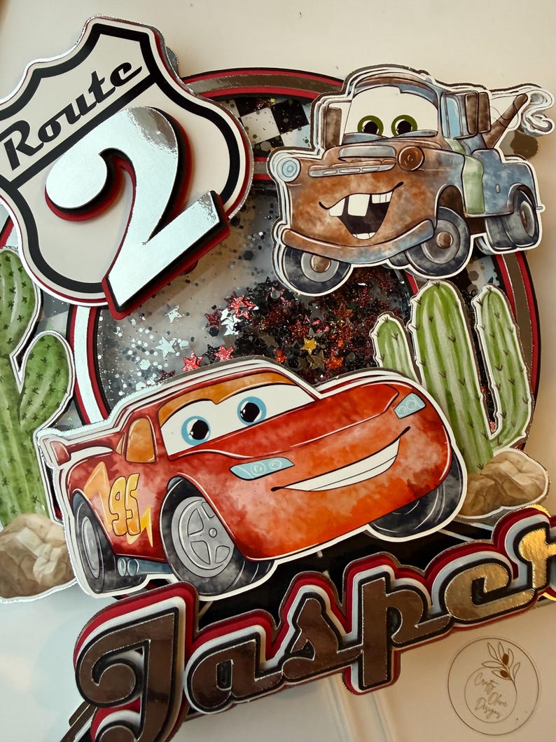 Personalised Racing Cars Cake Topper | Red Car Birthday Decoration ...
