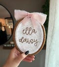 Custom Hand Embroidered Baby Name Hoop, Baby Name Announcement Sign, Photo Prop for Newborn Baby, Name Sign for Hospital Bassinet
