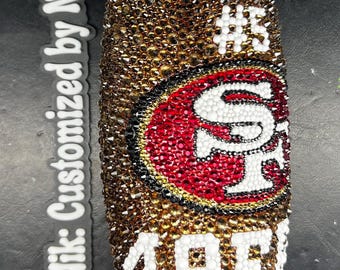 25 Unzen Football Tumbler mit Strasssteinen | Benutzerdefinierte Fußball Geschenk | Geschenk zum Vatertag | Geschenk für Ihn | Super Bowl Geschenk