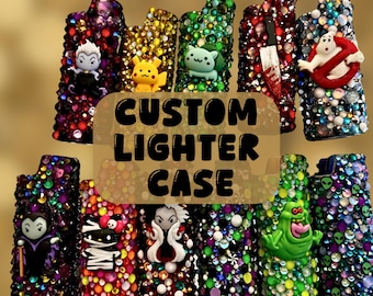 Custom Rhinestone Lighter Case | Sparkly Bling Refillable Lighter Cover | Bedazzled Crystal Lighter Sleeve | Gift for Him or Her | Junk Case