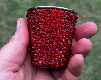 Strass- Edelstahl Schnapsglas | 6 Unzen | Bling Barware | Personalisierbares Trinkgefäß | Funkelndes Bar Zubehör