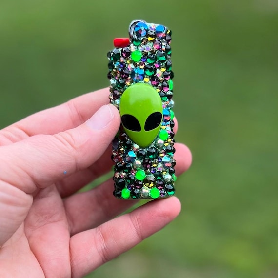 Alien Rhinestone Lighter Case