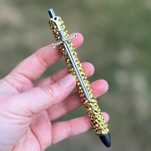 Rhinestone Sword Gel Pen: Sparkly Crystal Bedazzled Pen with Refill