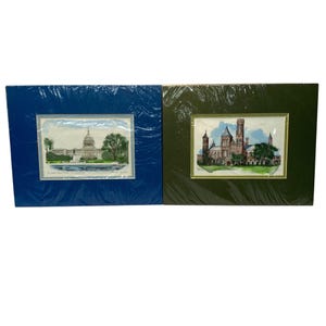 Vintage Watercolor Prints U.S. Capitol Smithsonian By Andrew P. De Dula 8&quot;x10&quot;