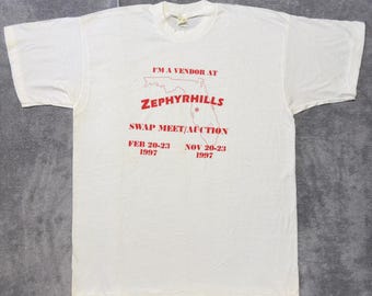Vintage T Shirt XL1997 Zephyrhills FL Swap Meet Vendor Screen Stars Graphic Tee