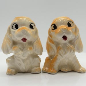 Vintage Anthropomorphic Cocker Spaniel Dog Salt Pepper Shakers Made in Japan