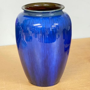 Vintage Denby Danesby Bourne Vase Electric Blue Stoneware 1930&#39;s