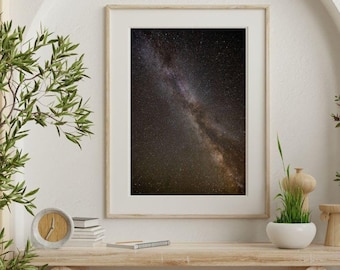 Stunning Milky Way with Star Trails. Instant digital download image.  Alberta, Canada. Transform your space with the beauty of the universe!