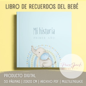 Libro del bebé imprimible | Diario de nacimiento y primer año |  Diario con fotos y momentos especiales.