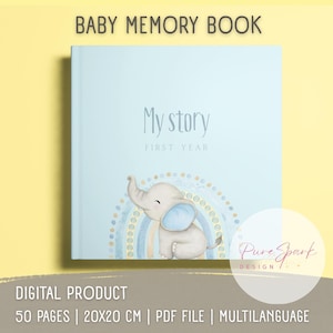 Printable Baby Boy Journal | First Year Milestone Book | Baby boy Memory PDF | Newborn to 12 Months Keepsake