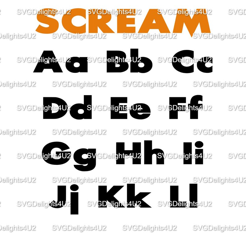 Scream Horror Movie Font SVG and TTF Full Alphabet, Numbers, and ...