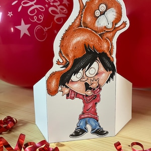 Tarjeta de cumpleaños de Carl Loft / Tarjeta para niños / Tarjetas de cumpleaños / Tarjetas de felicitación temáticas / Tarjeta de cumpleaños para niños / Buena suerte