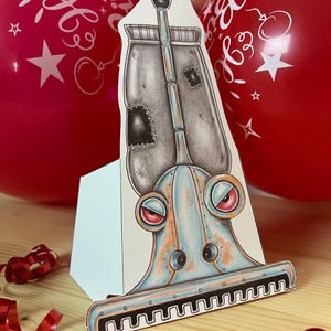Cartão de aniversário do monstro Oover | Cartão para crianças | Cartões de aniversário | Cartões de felicitações temáticos | Hoover | Cartões de aniversário infantil
