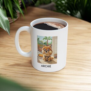 Custom Pet Cartoon Mug - Personalized Pet Portrait Cup, Dog Lover Gift, Cartoon Pet Mug, Custom Dog Art Coffee Cup, Pet Mom Gift Idea