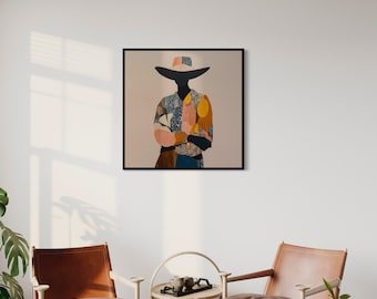 Boho Cowgirl Art Print, Modern Southwestern Decor (Digital Download)