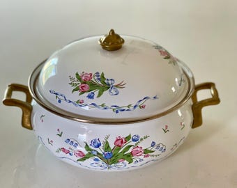 Lincoware geëmailleerd braadpan messing flora 2qt